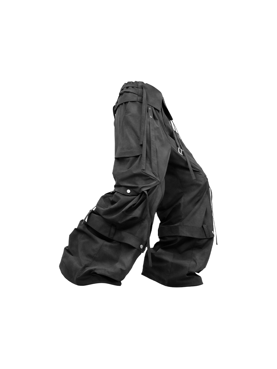 Cargo Pants with Waist Ripple Pockets