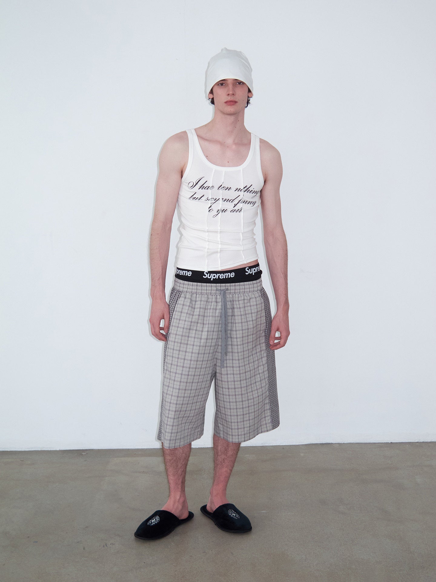 Checkered Patchwork Color-Block Shorts