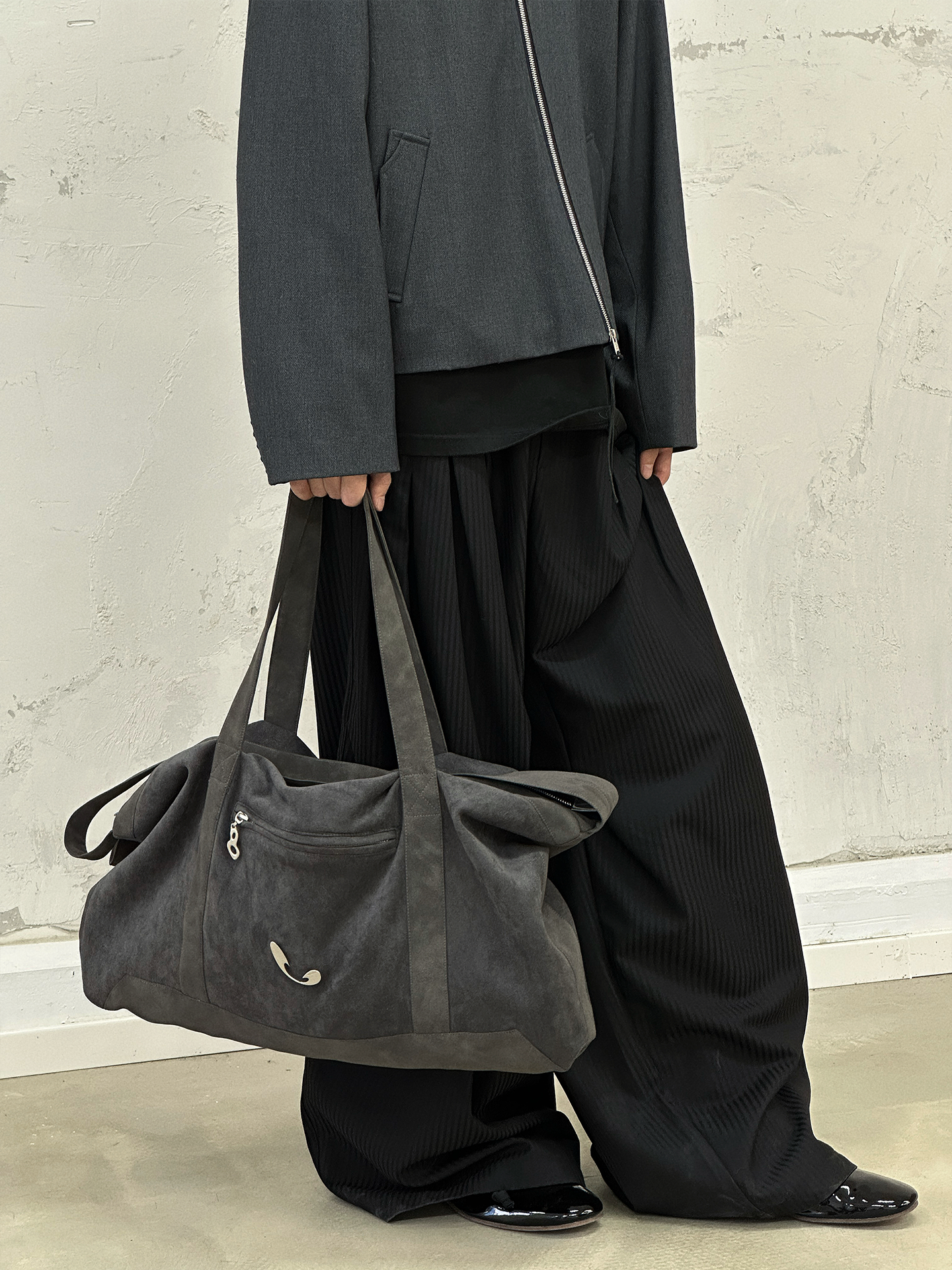 Suede Patchwork Shoulder Bag