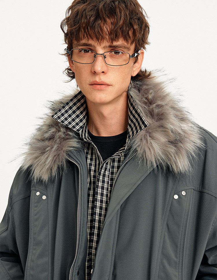 Edgy Patchwork Workwear Jacket