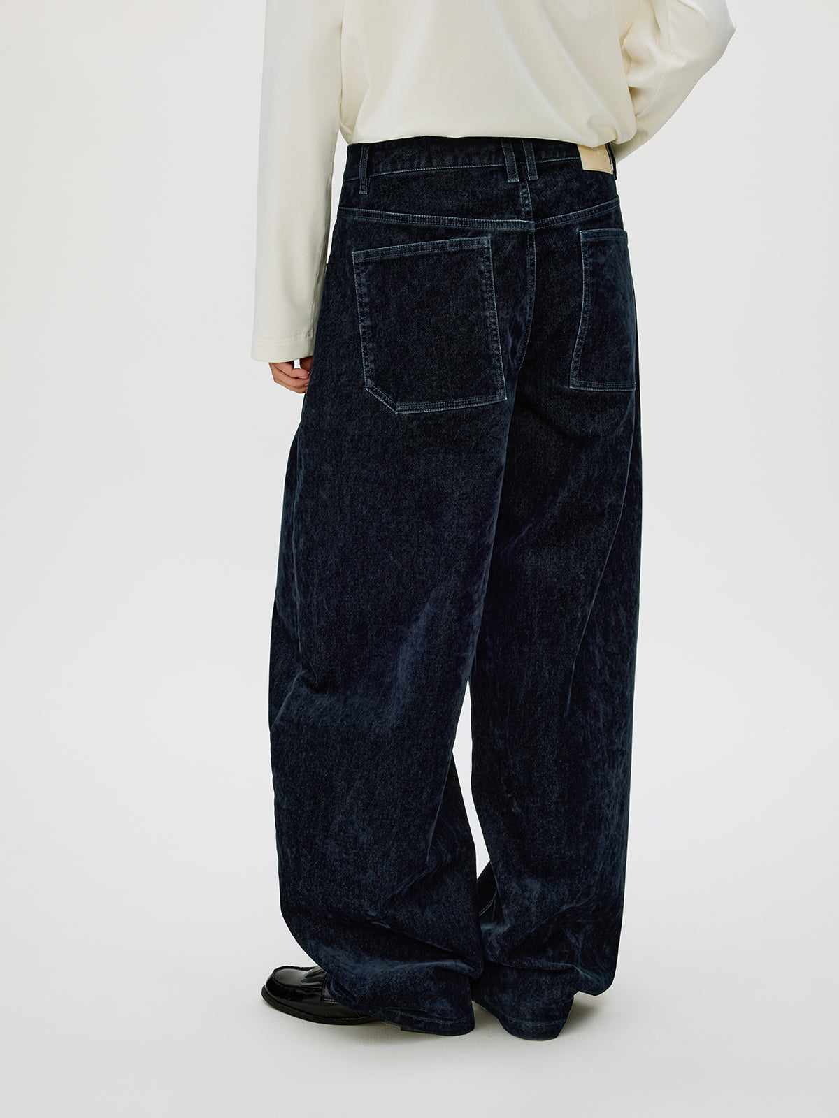 Loose-Fit Flock Denim Pants