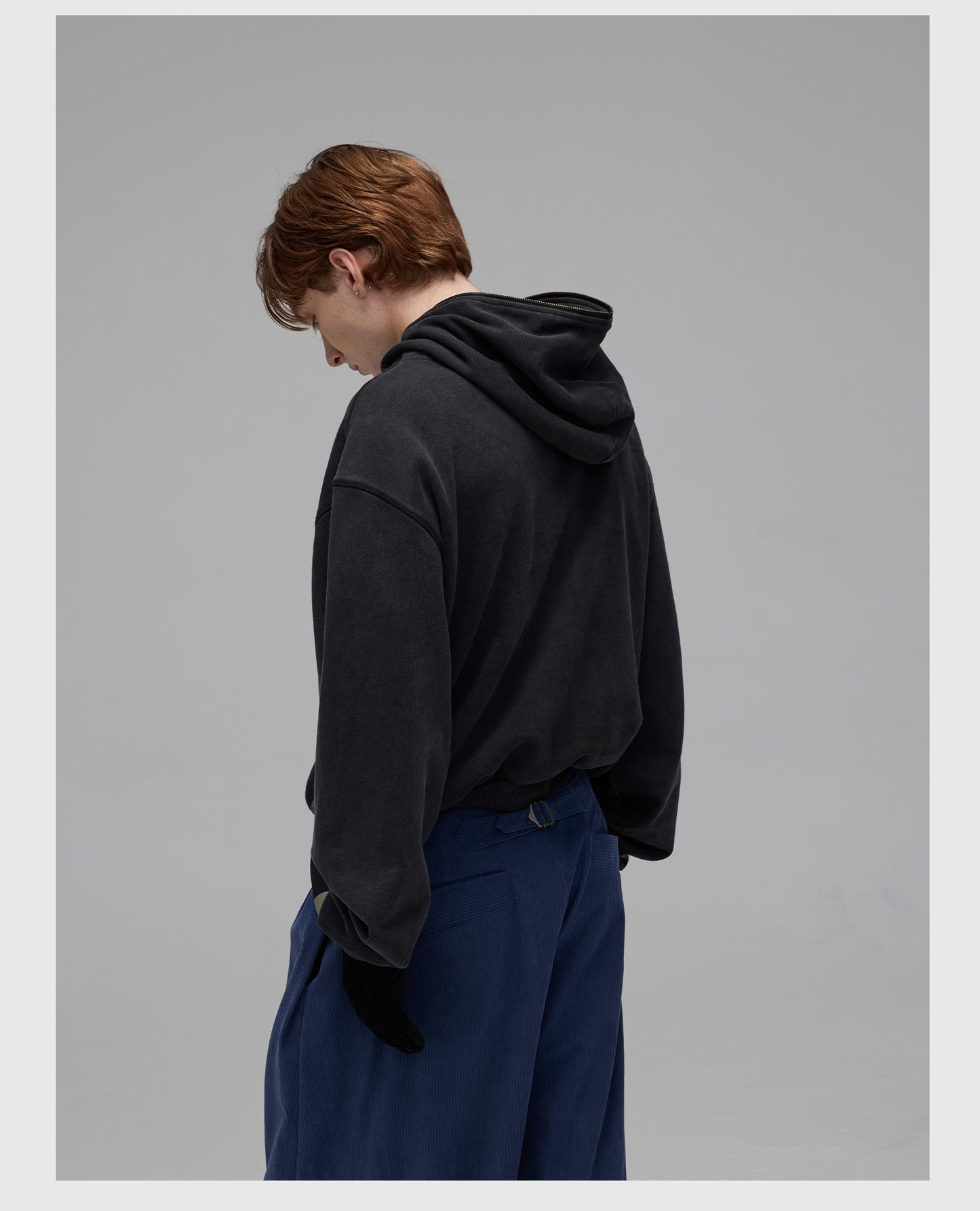 Short Loose Hooded Sweatshirt