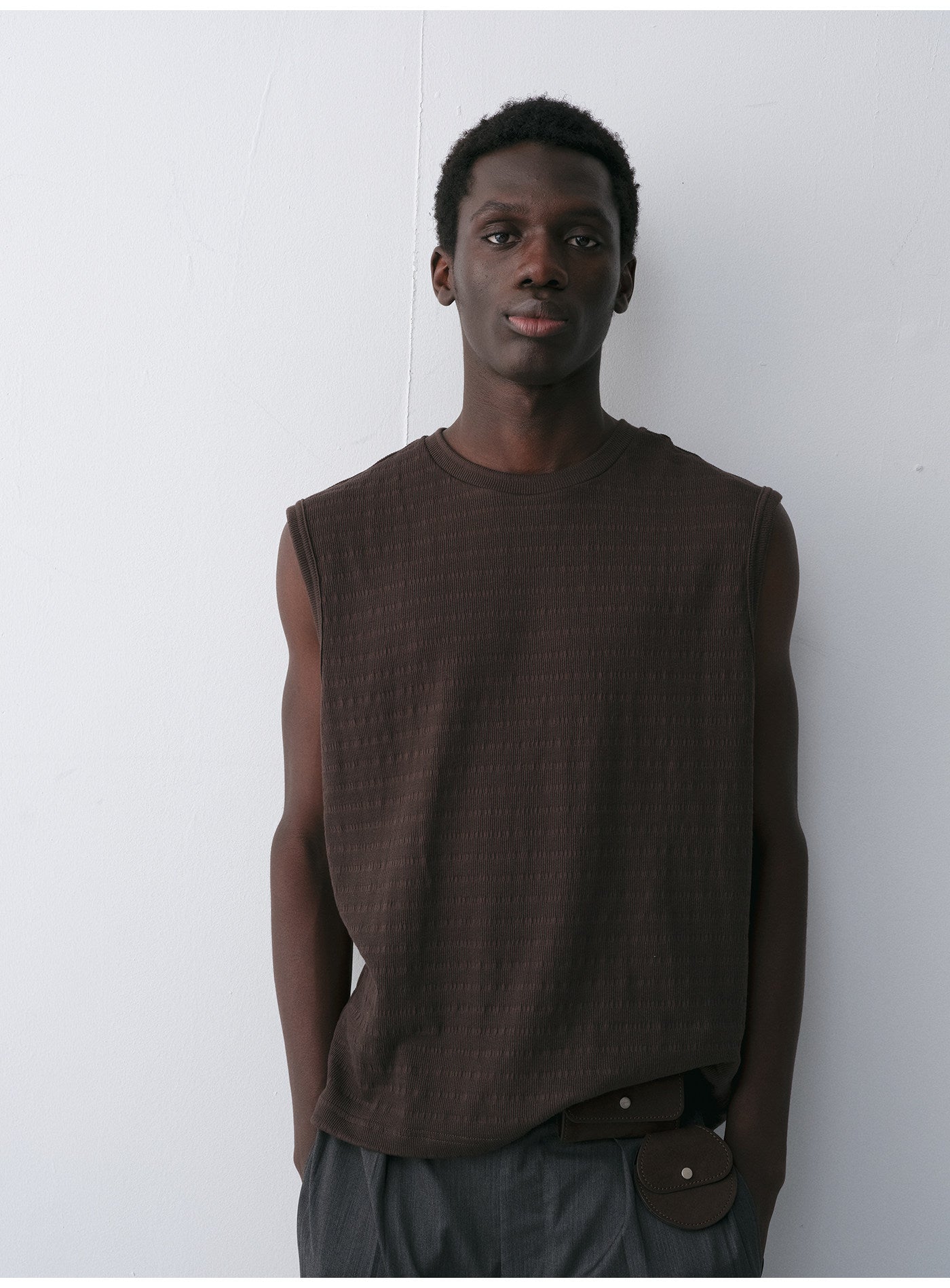 Cotton-Blend Sleeveless Shirt
