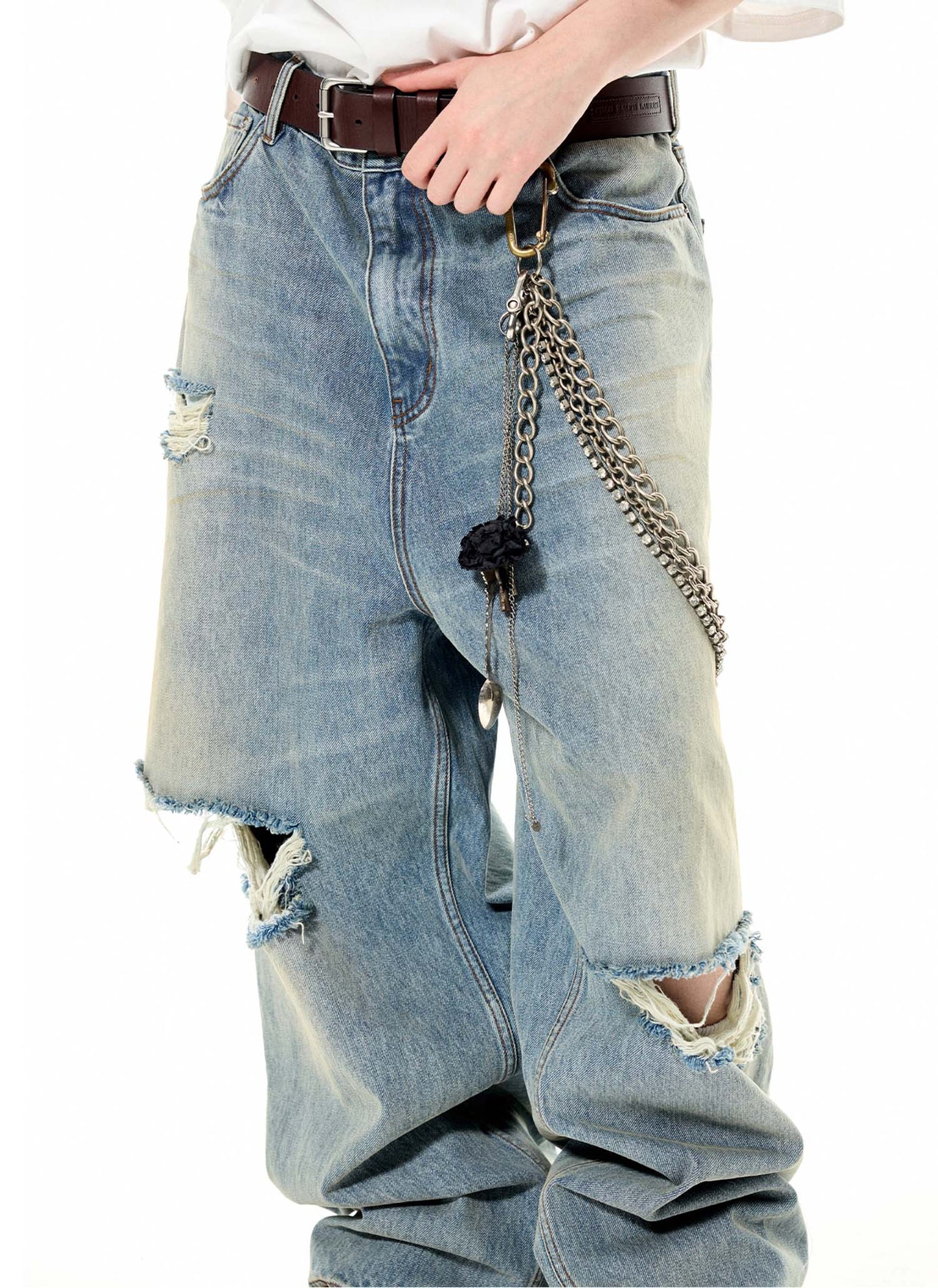 Washed Baggy Wide Leg Jeans