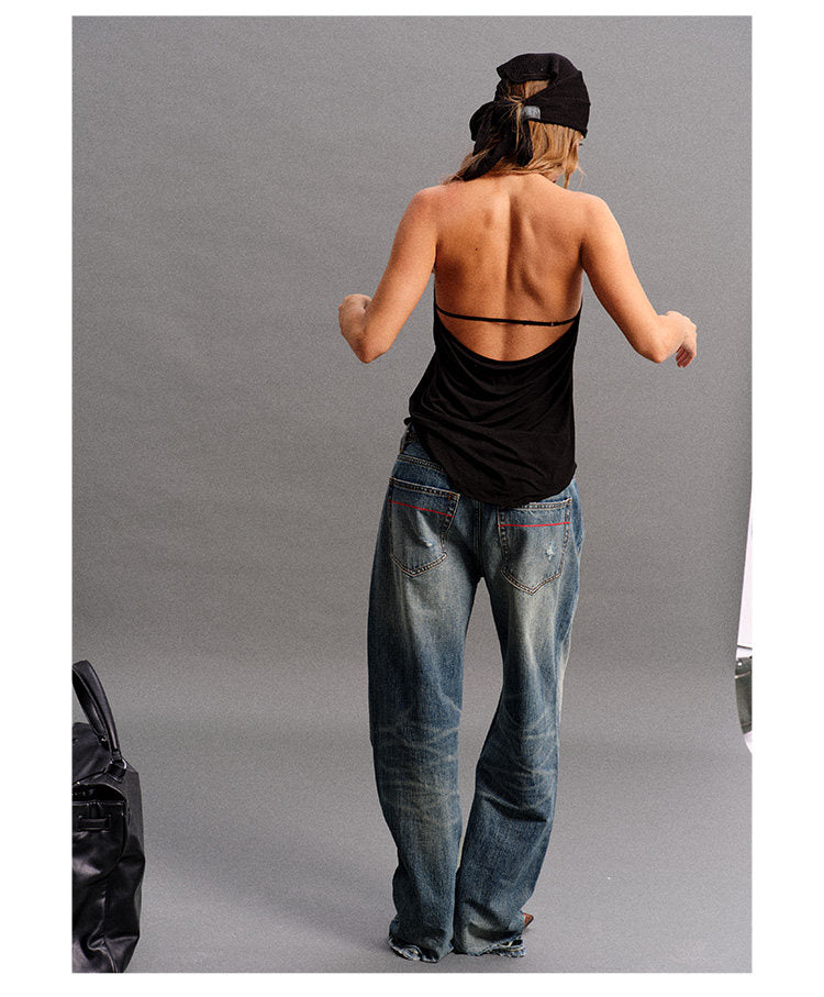 Vintage Washed Denim Jeans