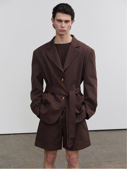 Buckle Belt Cotton Jacket