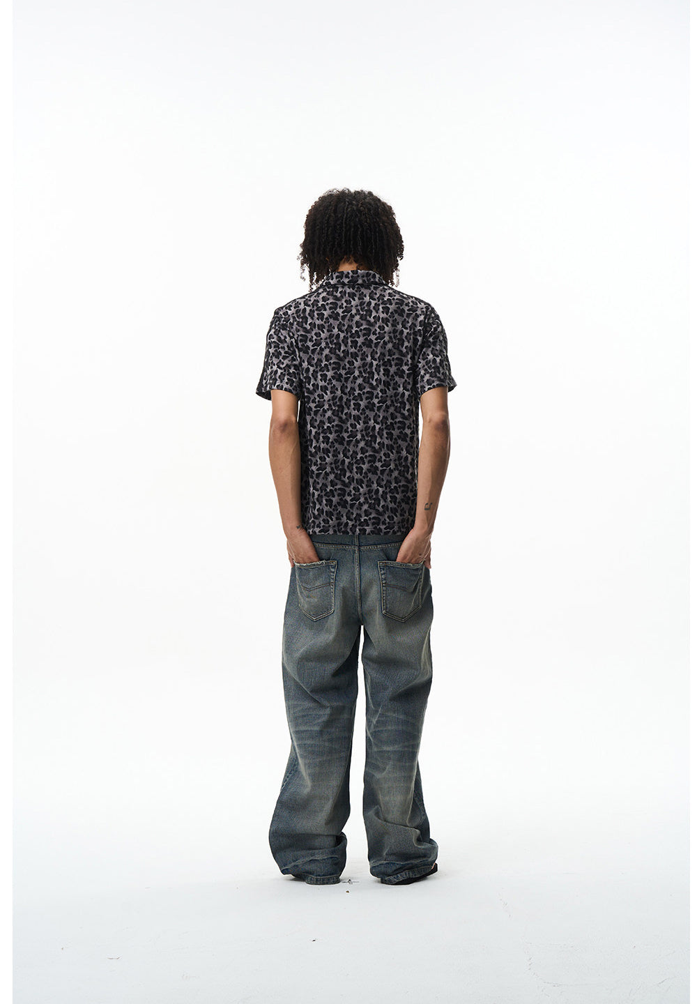 Vintage Polo Shirt with Leopard-Print Embroidery