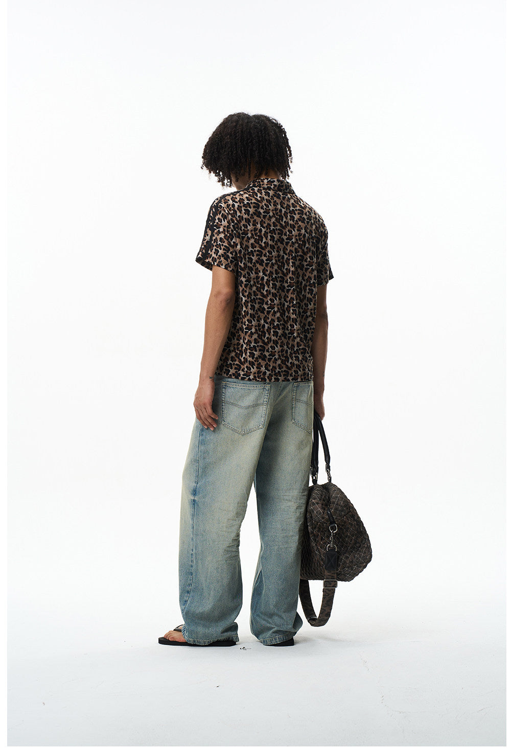 Vintage Polo Shirt with Leopard-Print Embroidery