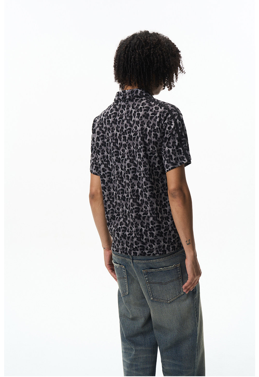 Vintage Polo Shirt with Leopard-Print Embroidery