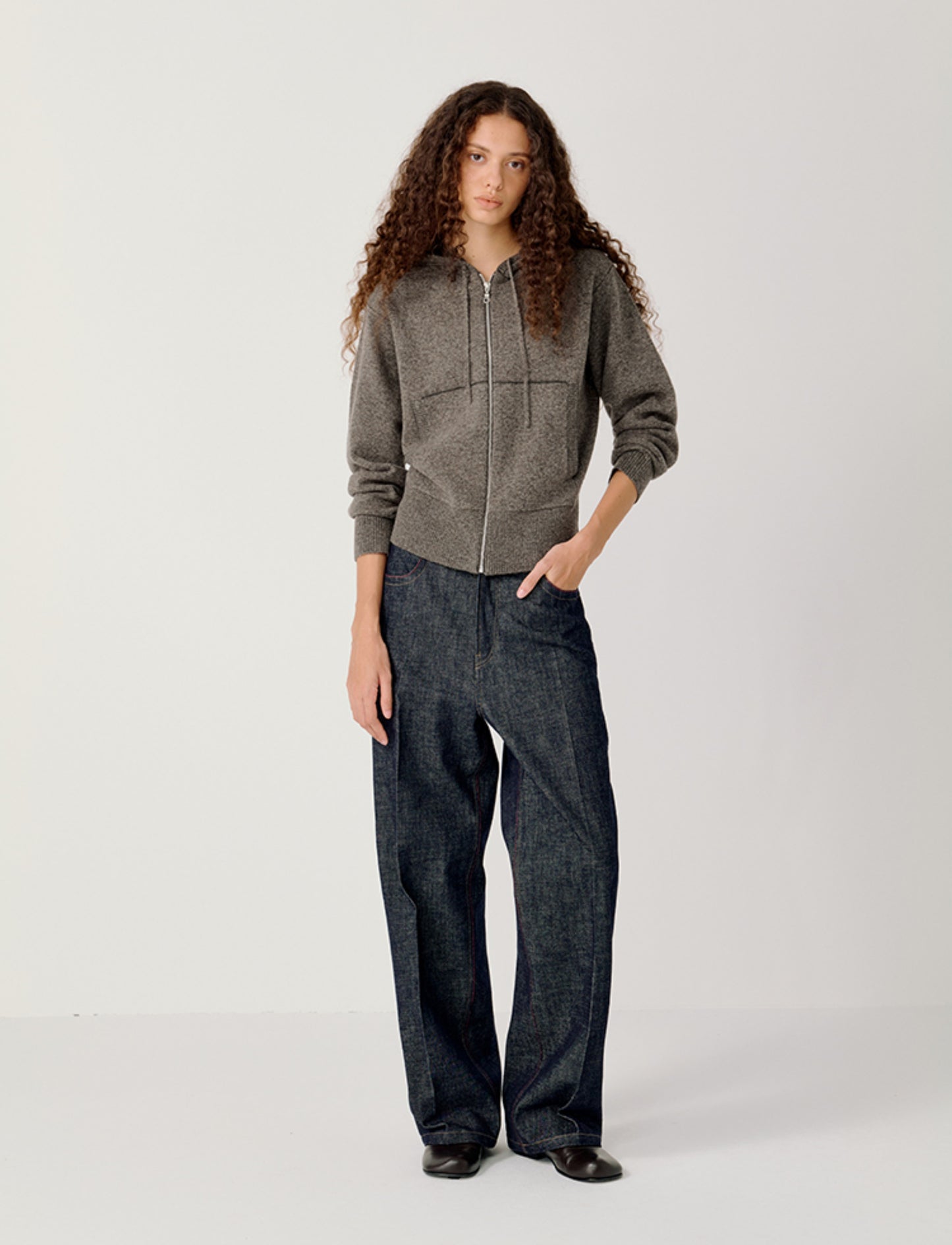 Hooded Zipper Cardigan