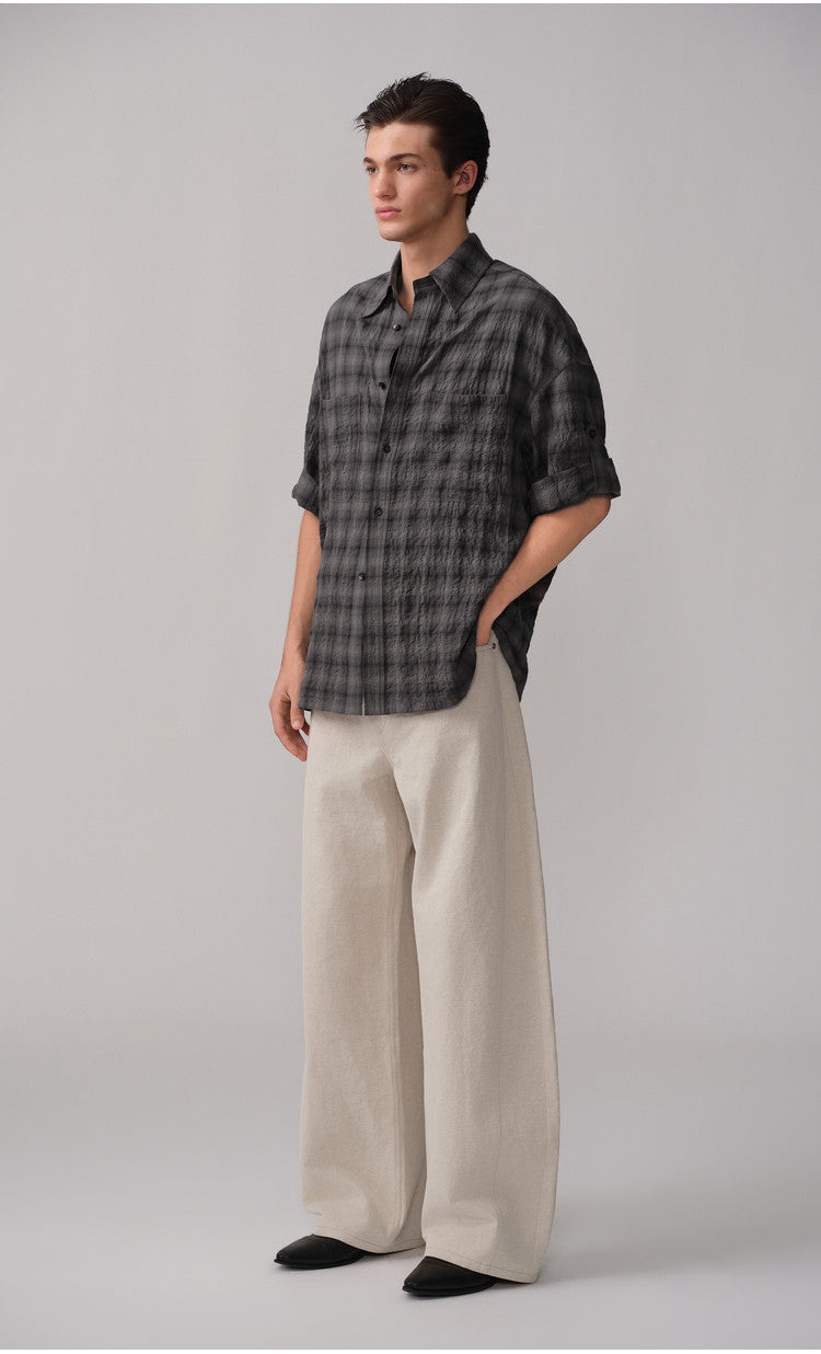 3D Cut Patchwork Silhouette Casual Pants