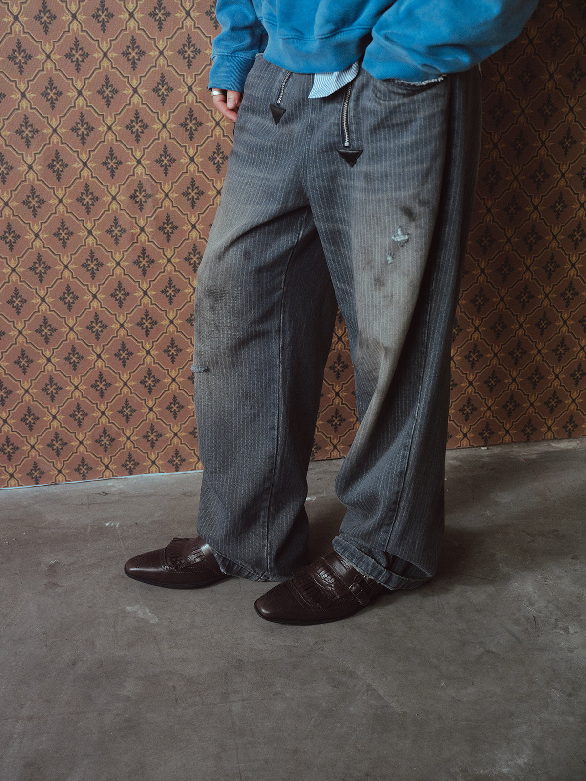 Hand-Painted Denim Pants