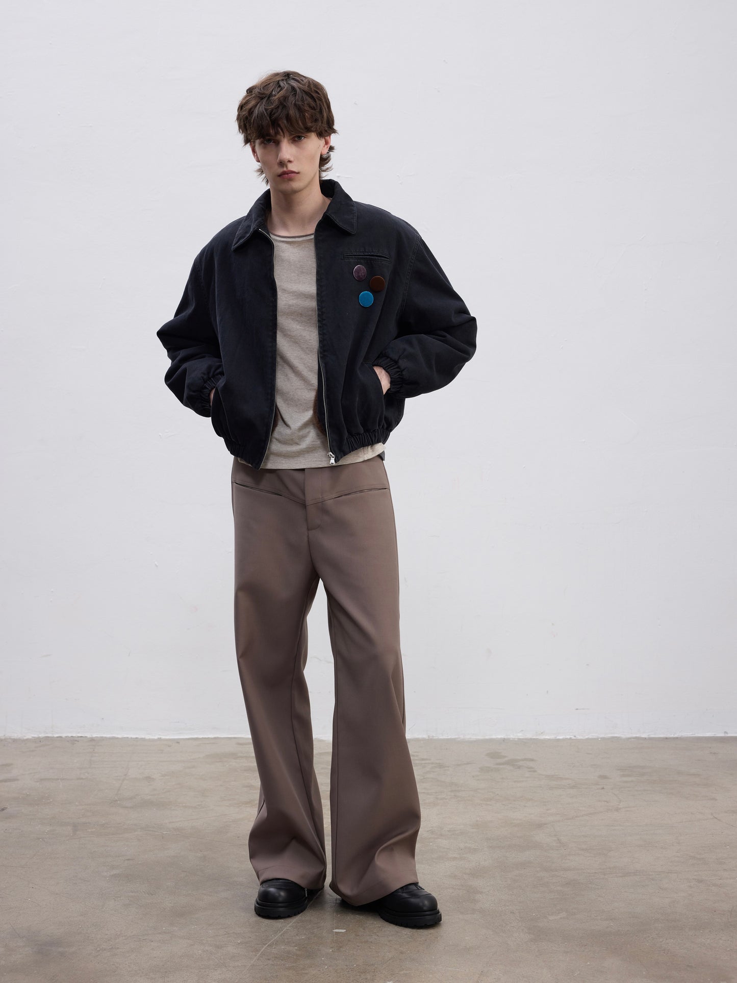 Faux Mink Fur Lined Short Jacket