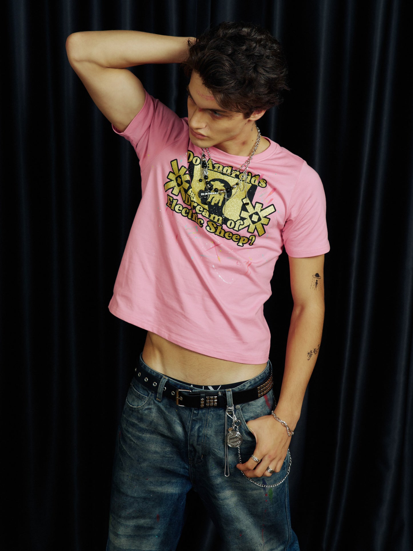 Powder Print Splash Ink T-Shirt