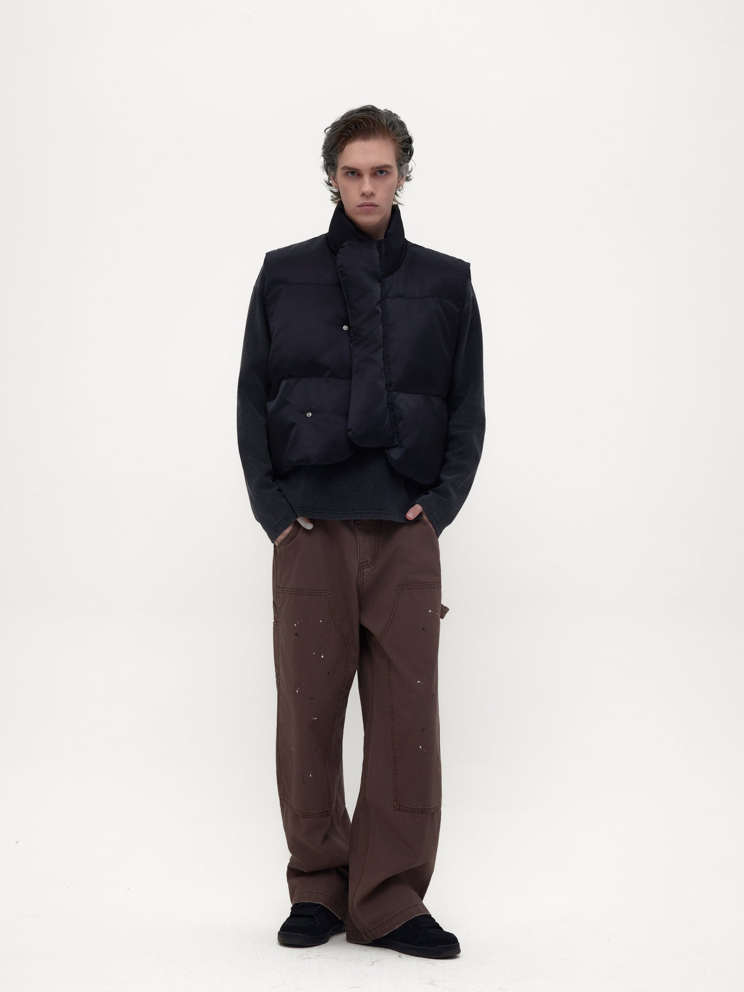 Splatter Paint Finish Workwear Pants