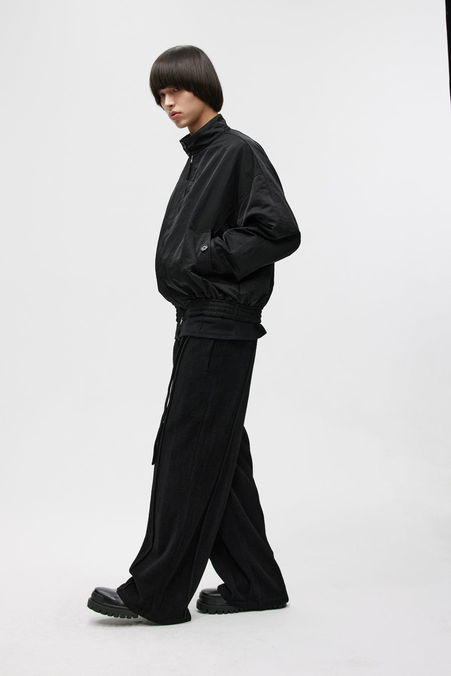 Double Belt Center Seam Wide Pants