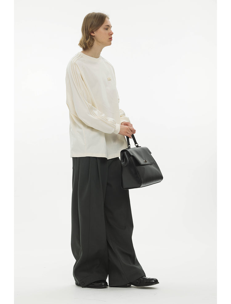 Draped Silhouette Wide Leg Pants