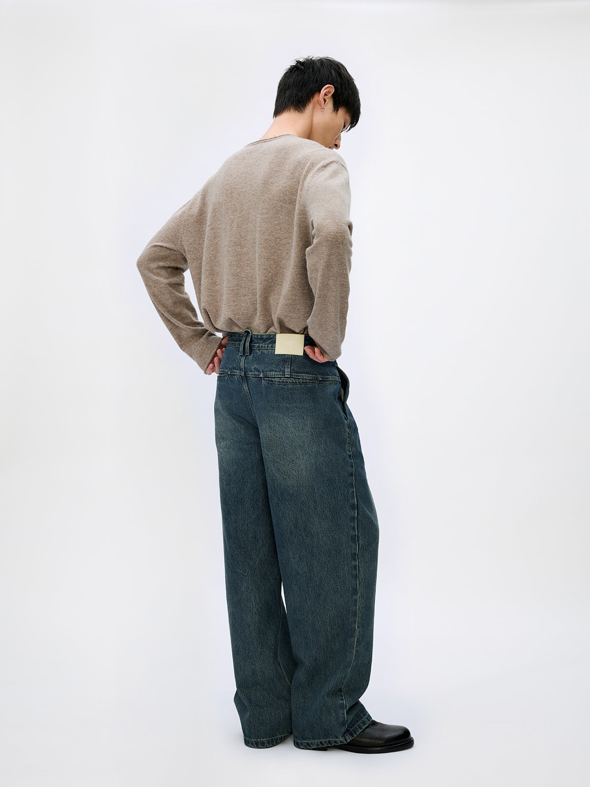 Loose Straight Leg Denim Pants