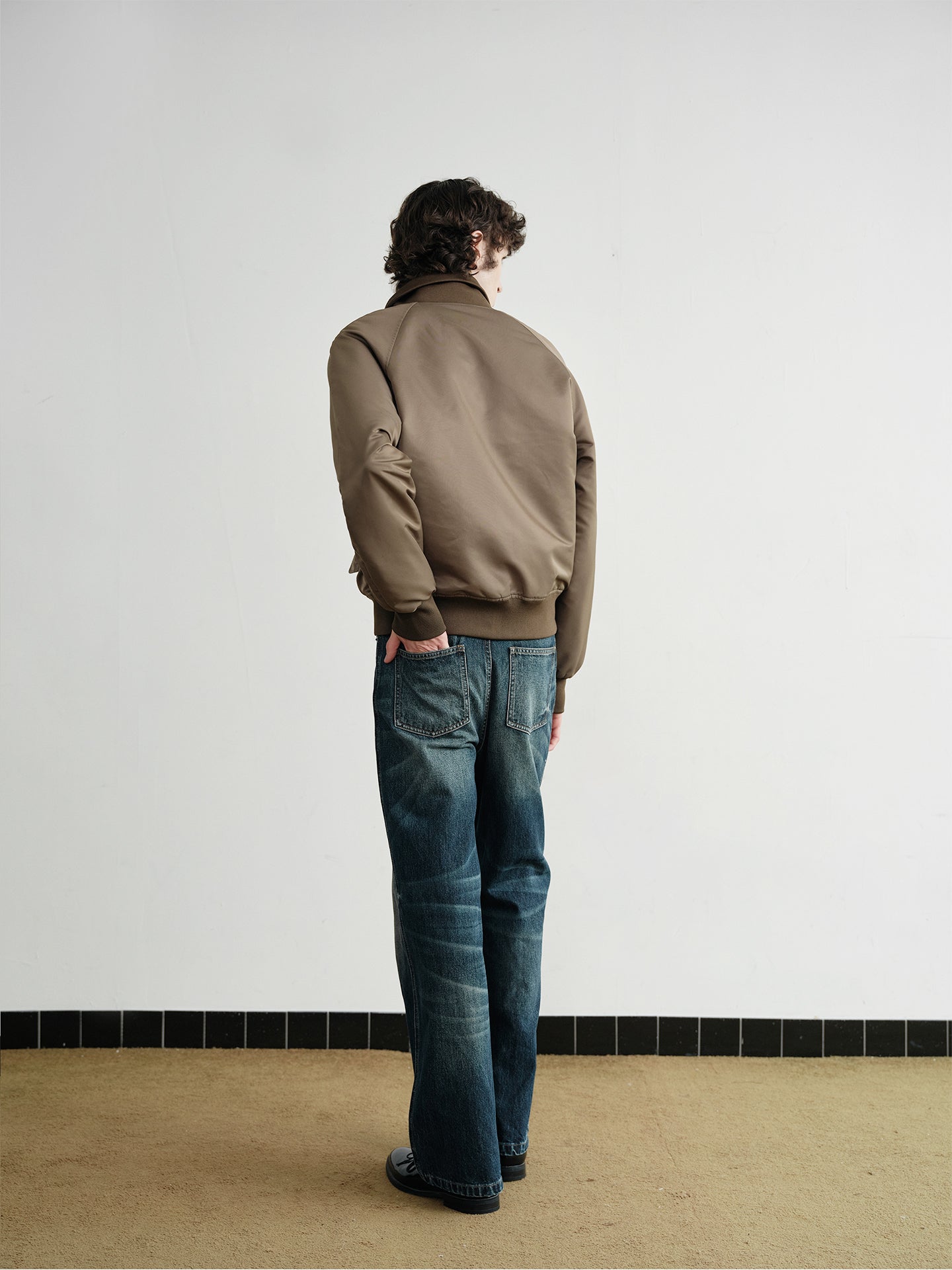 Half-lapel bomber jacket