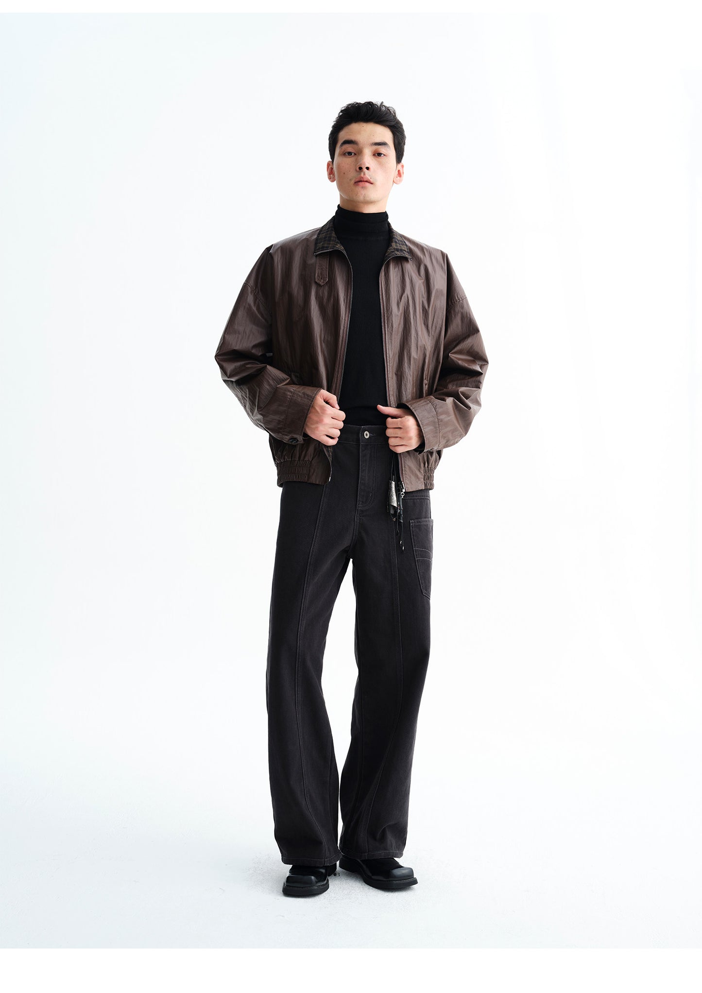 Retro Reversible Pleated Work Jacket