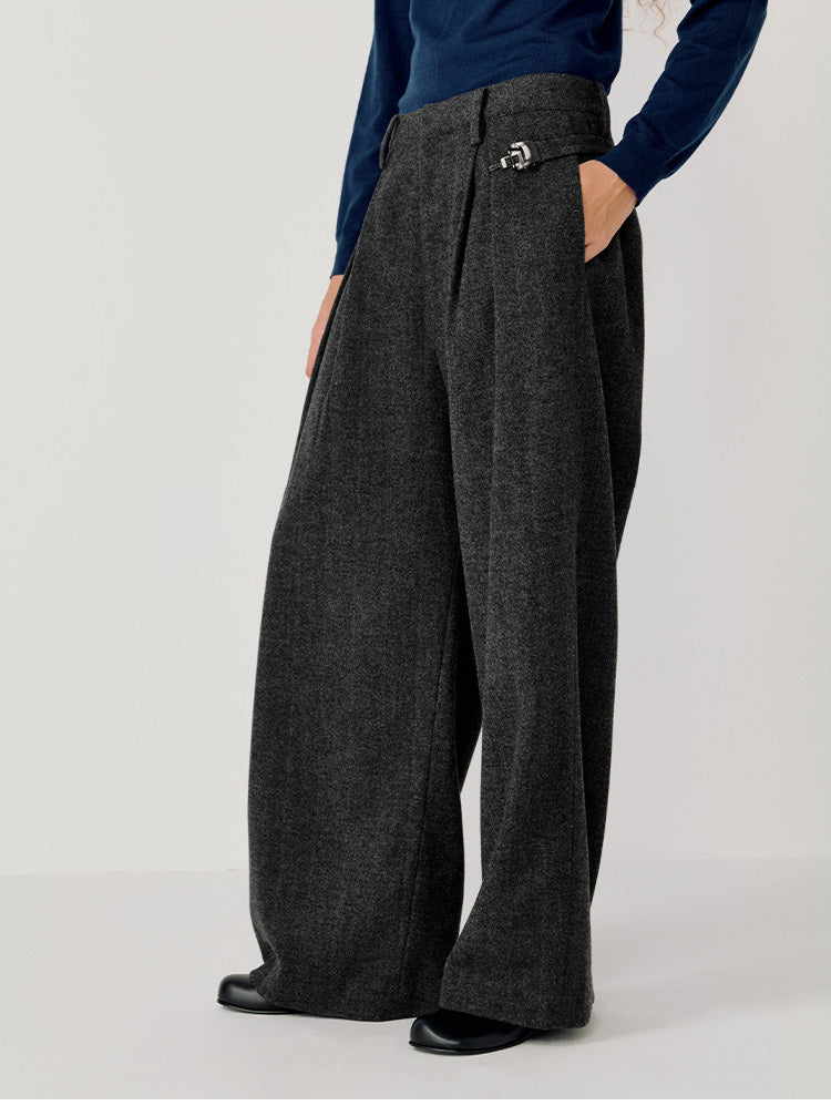 Pleated Adjustable Loose Casual Pants