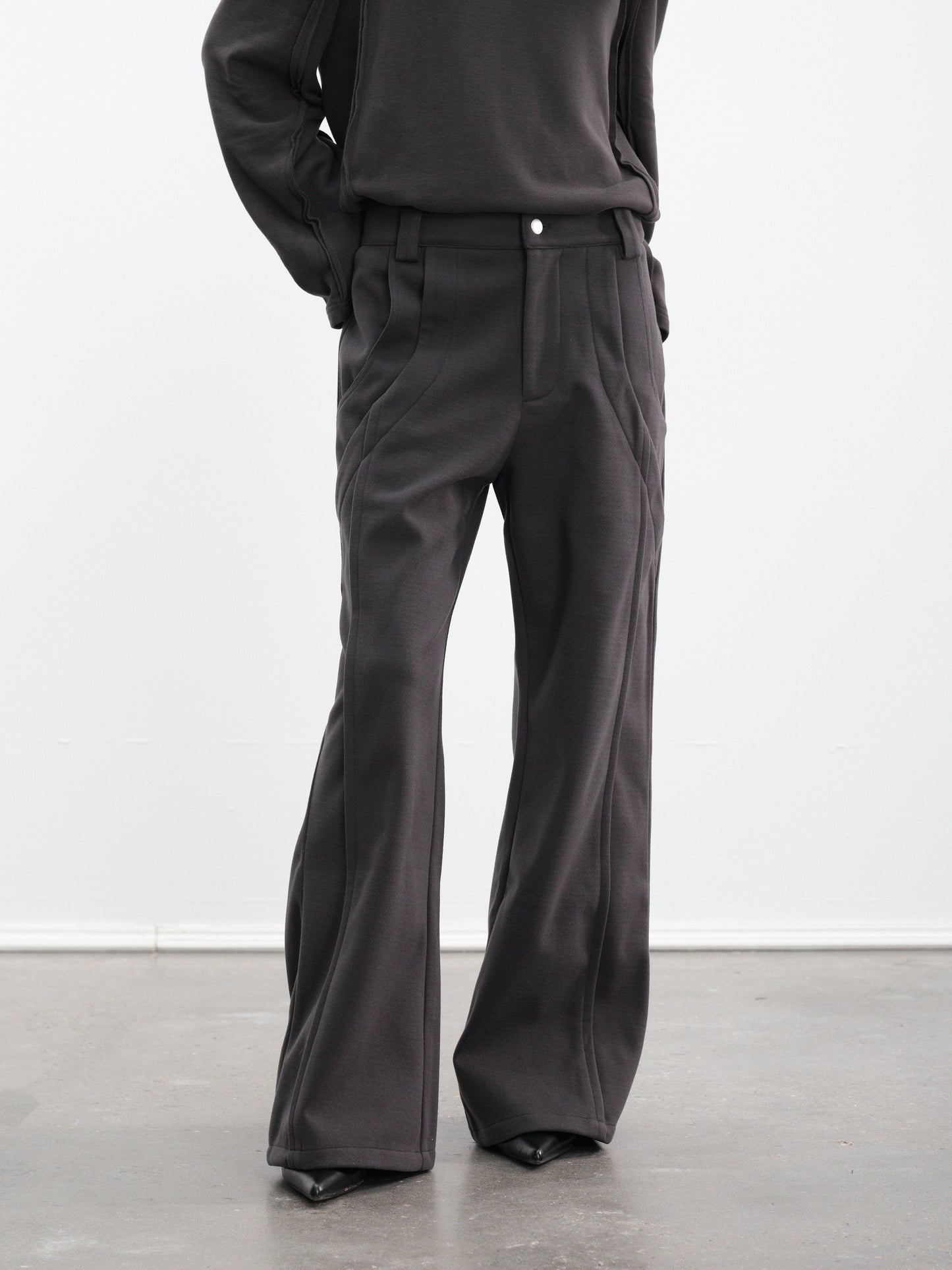Deconstructed Wide-Leg Casual Pants