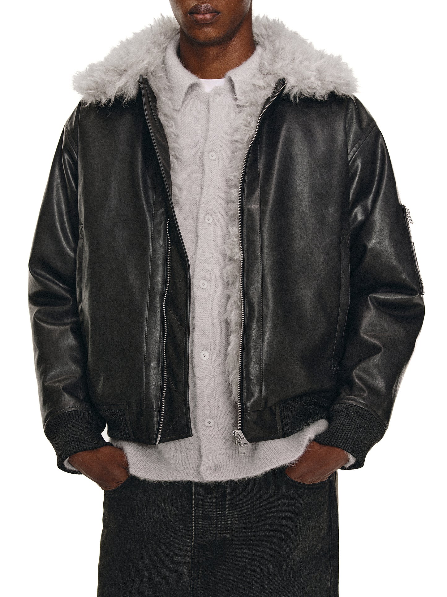 Fur Collar Bomber Jacket