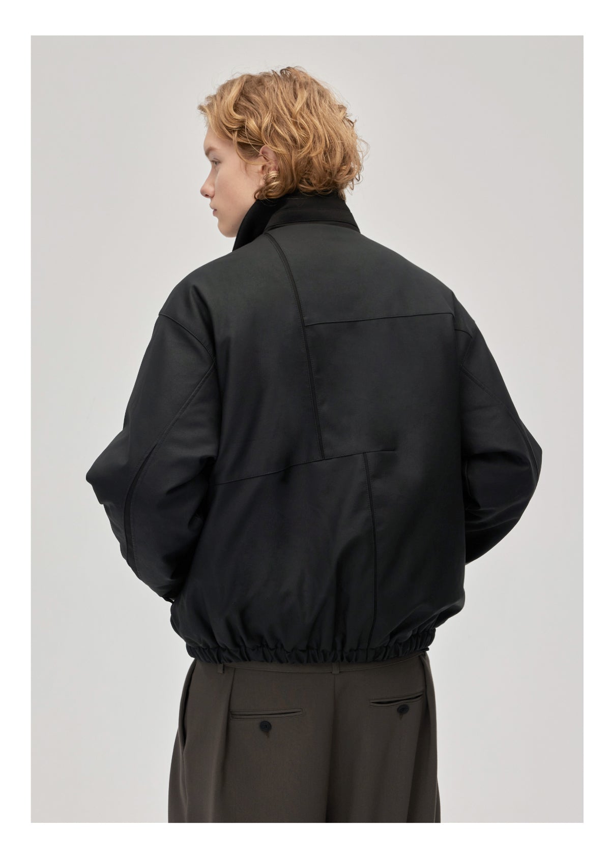 PU leather stitched short jacket