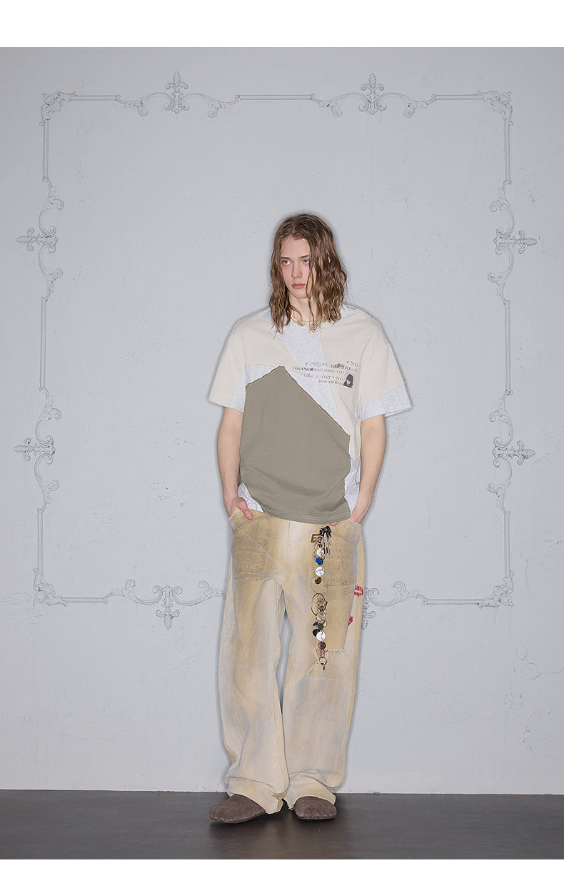 Patchwork Contrast Color T-Shirt