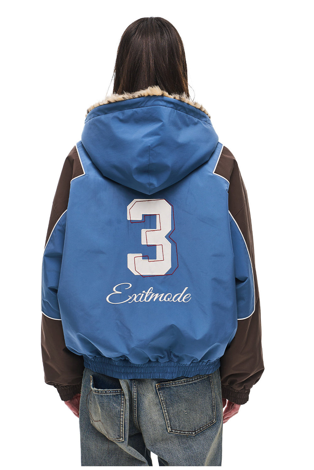 Leopard-Print Reversible Hooded Sports Jacket
