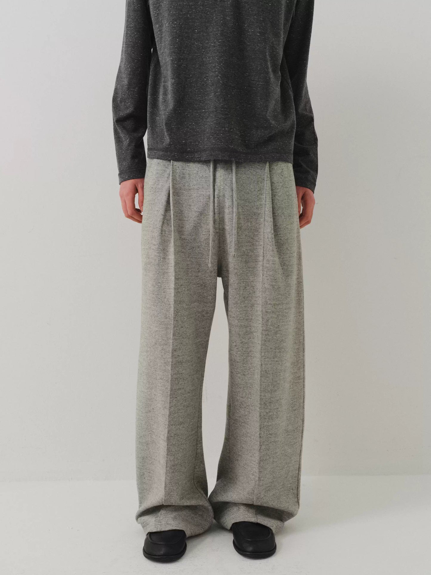 Center-Stitch Pleated Sweatpants