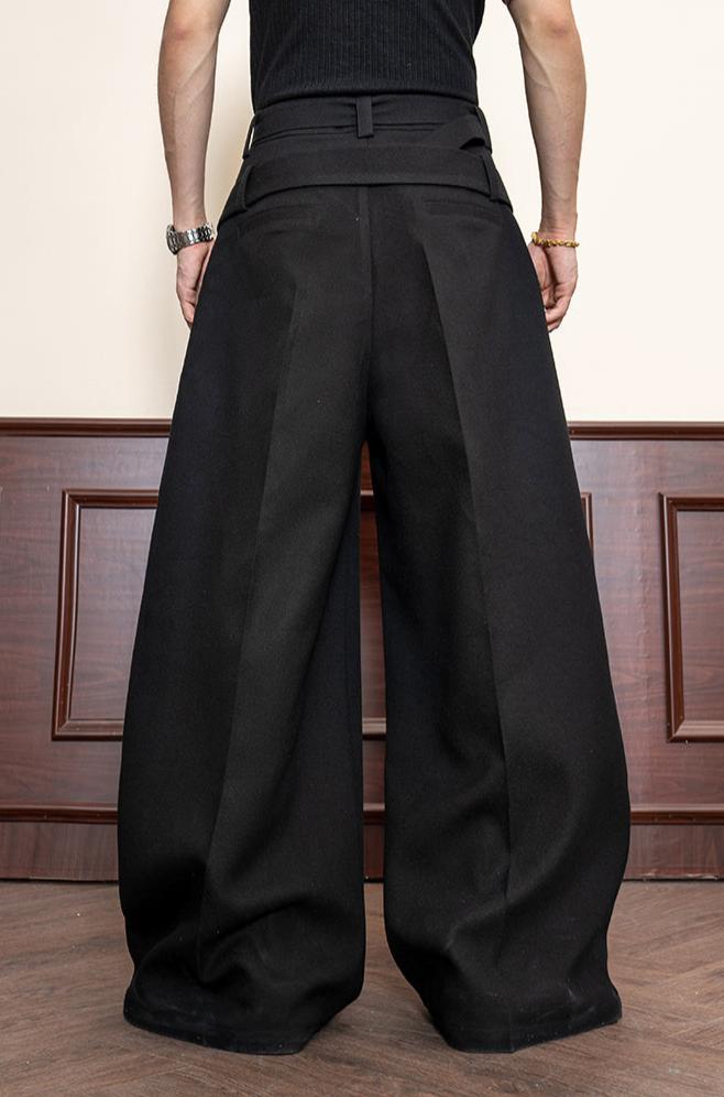 Original design double belt casual pants