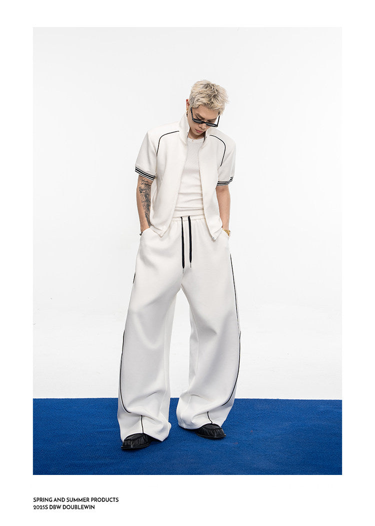 Air Layer Contrast Silhouette Jacket Set