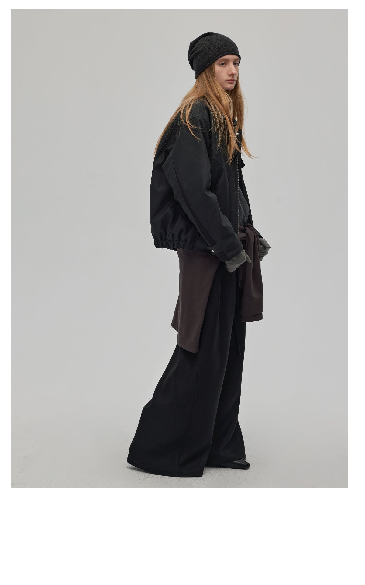 PU leather stitched short jacket