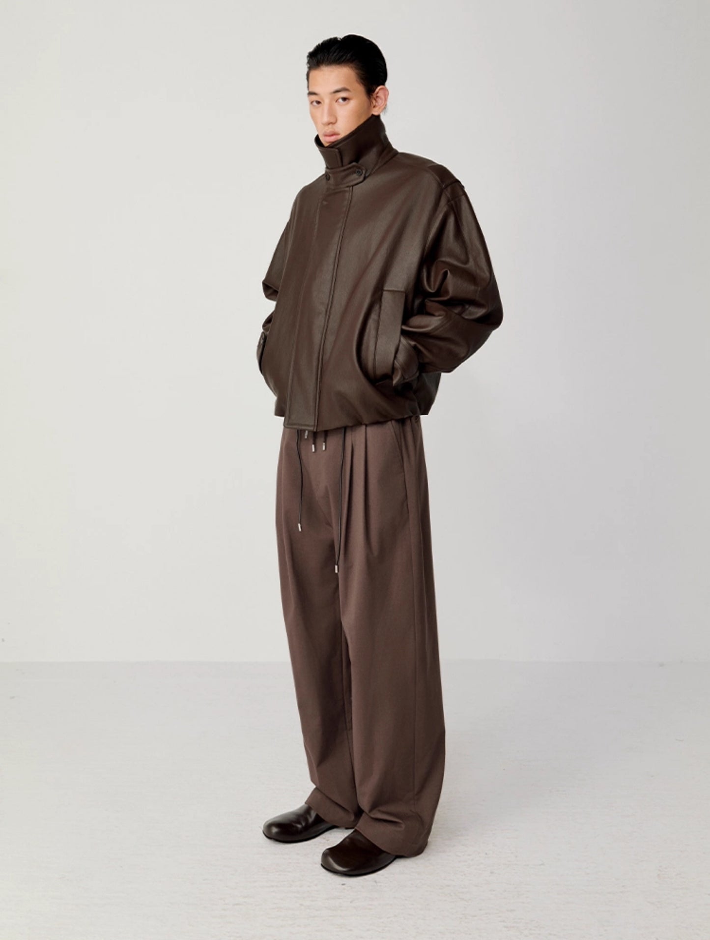 Pleated Drawstring Casual Pants