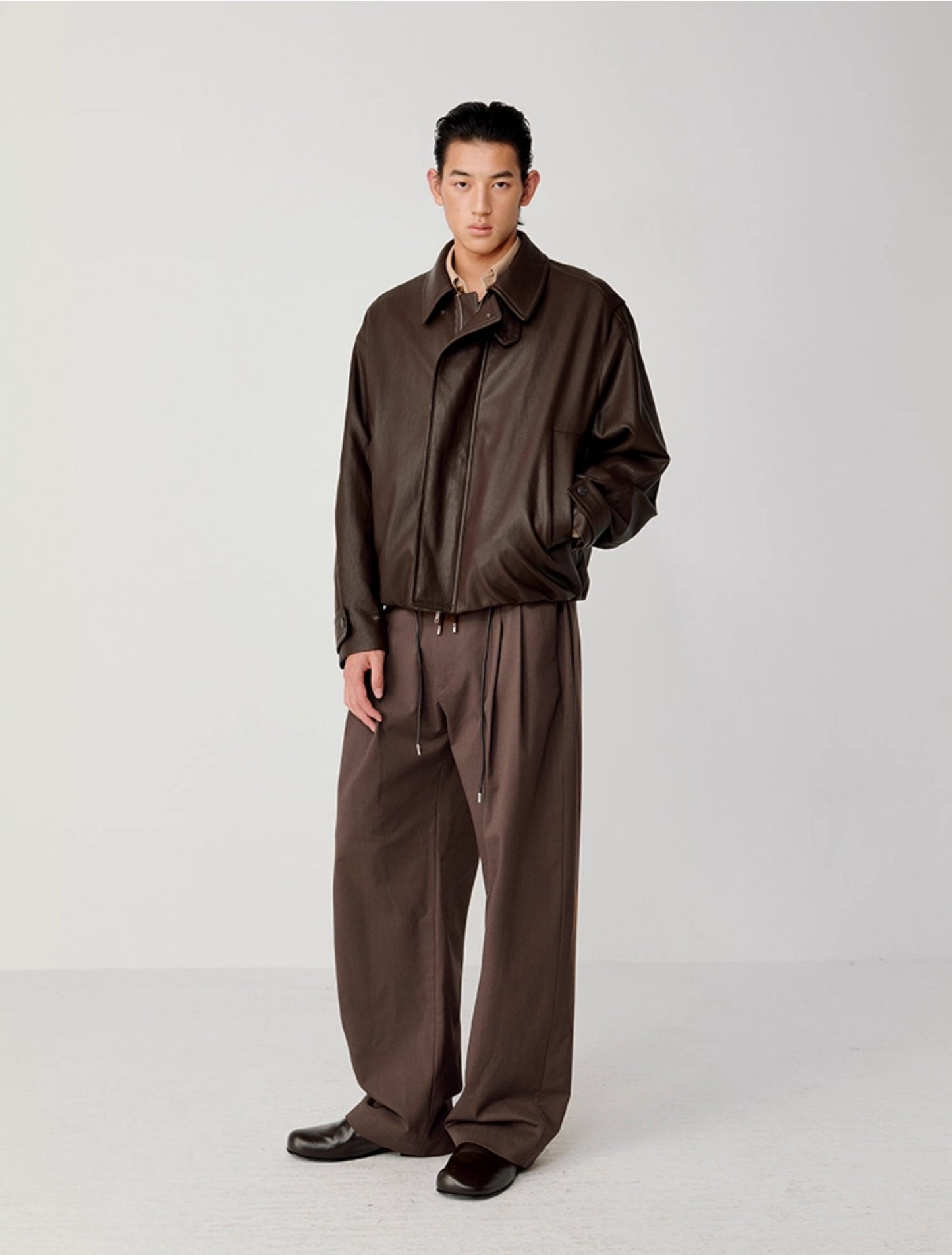 Pleated Drawstring Casual Pants