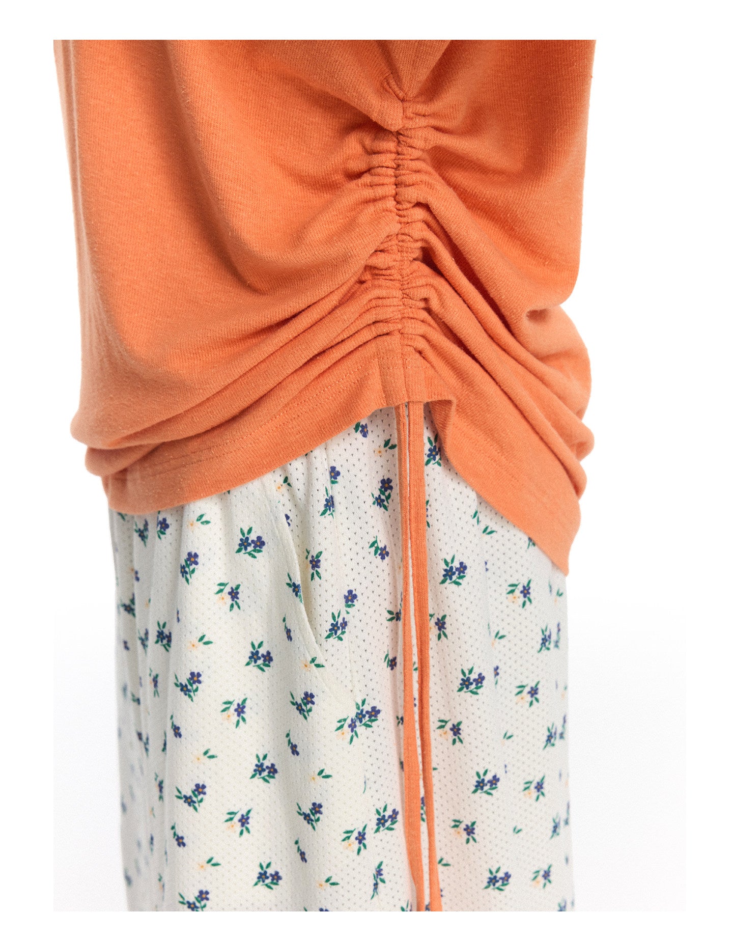 Drawstring T-Shirt with Loop Holes