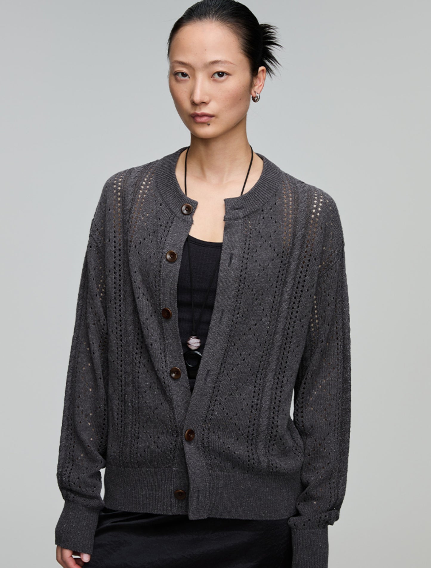 Round Neck Cardigan