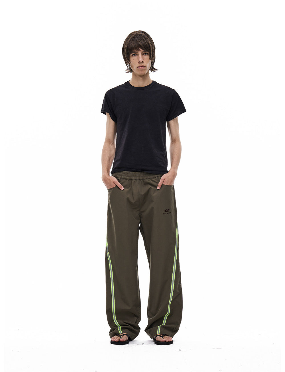 Retro Color-Blocking  Casual Pants