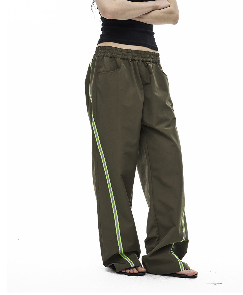Retro Color-Blocking  Casual Pants