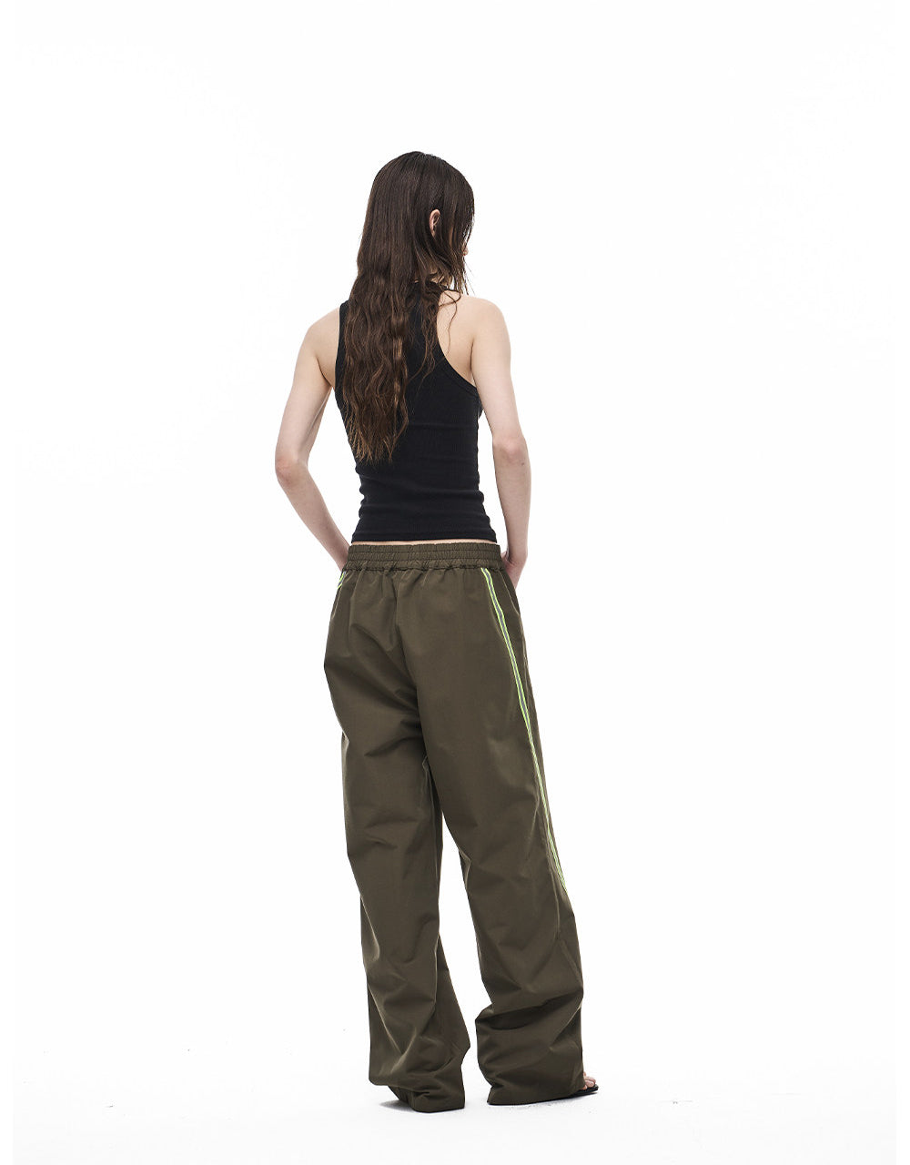 Retro Color-Blocking  Casual Pants