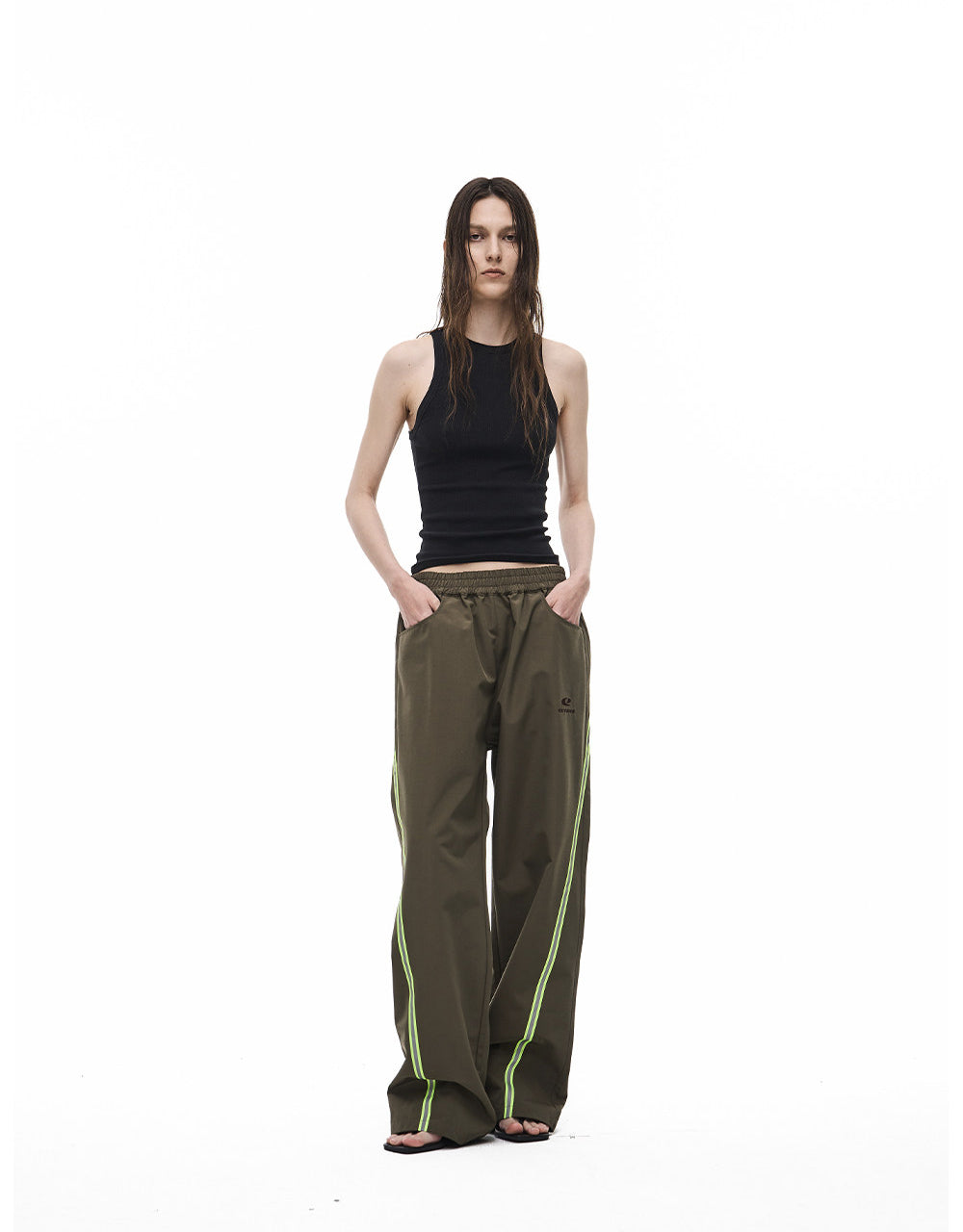 Retro Color-Blocking  Casual Pants