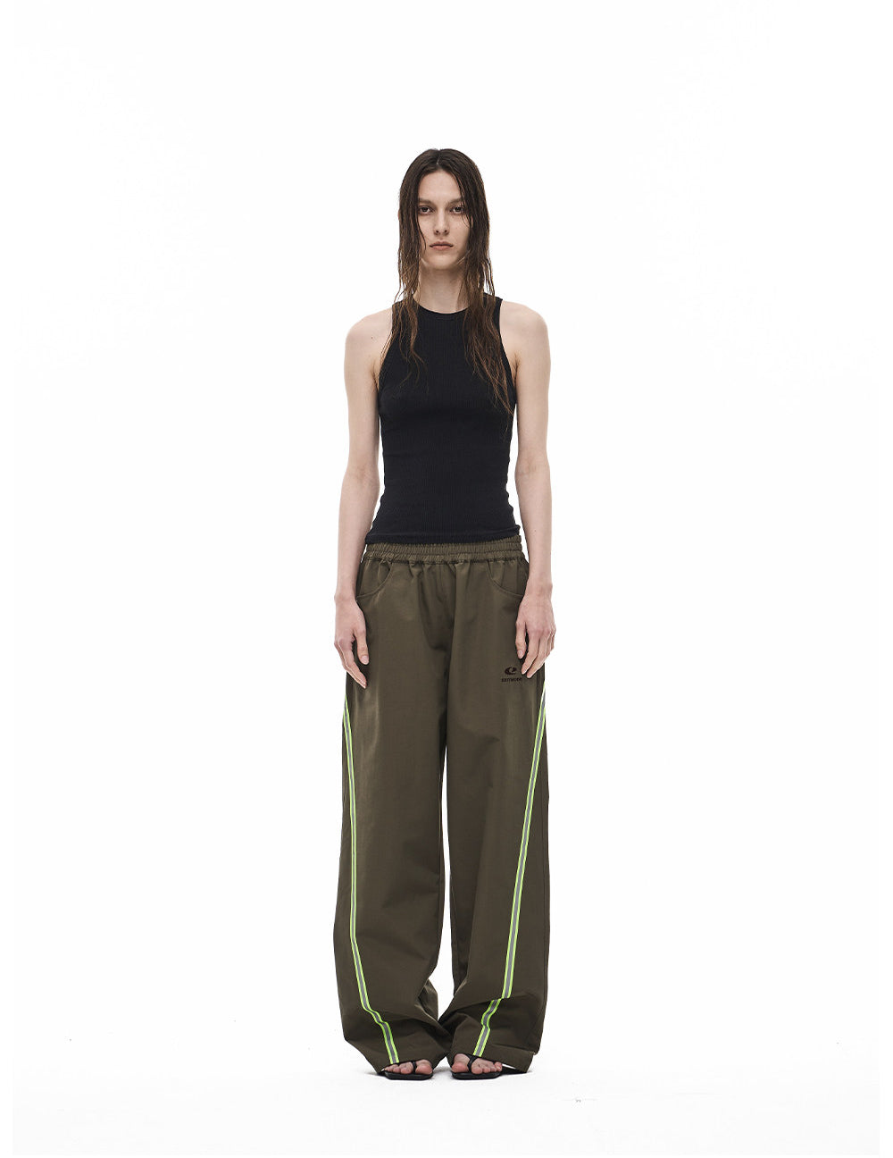 Retro Color-Blocking  Casual Pants