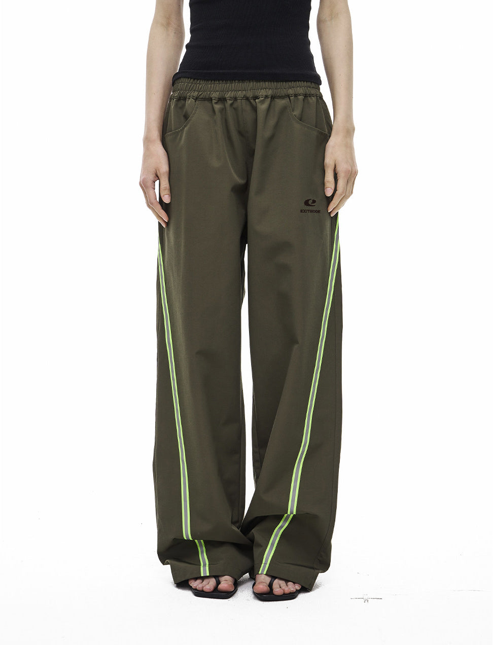Retro Color-Blocking  Casual Pants