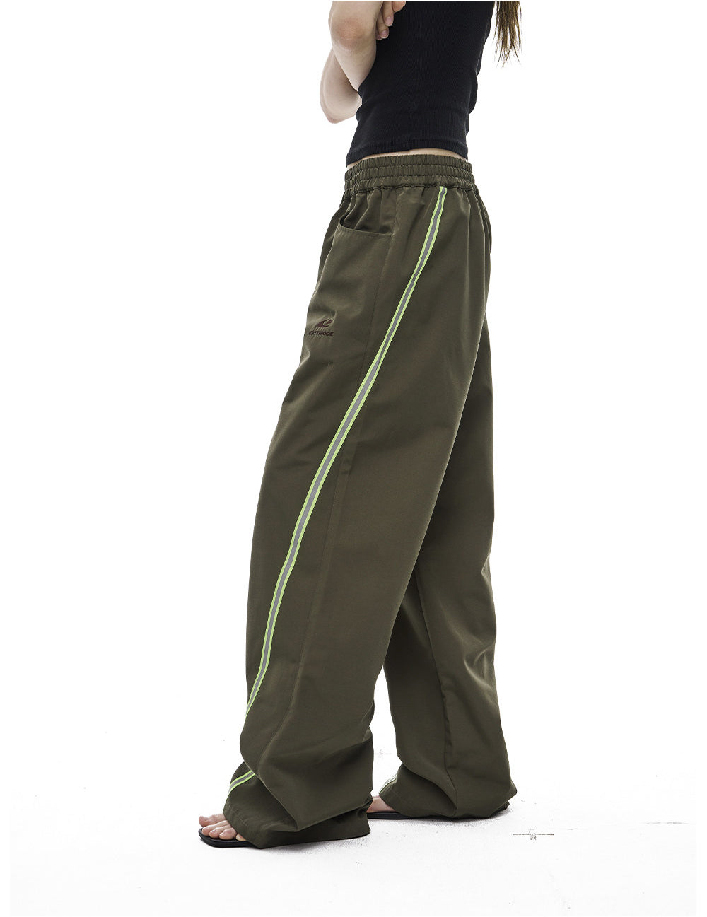 Retro Color-Blocking  Casual Pants