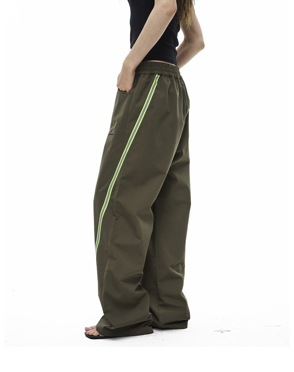 Retro Color-Blocking  Casual Pants