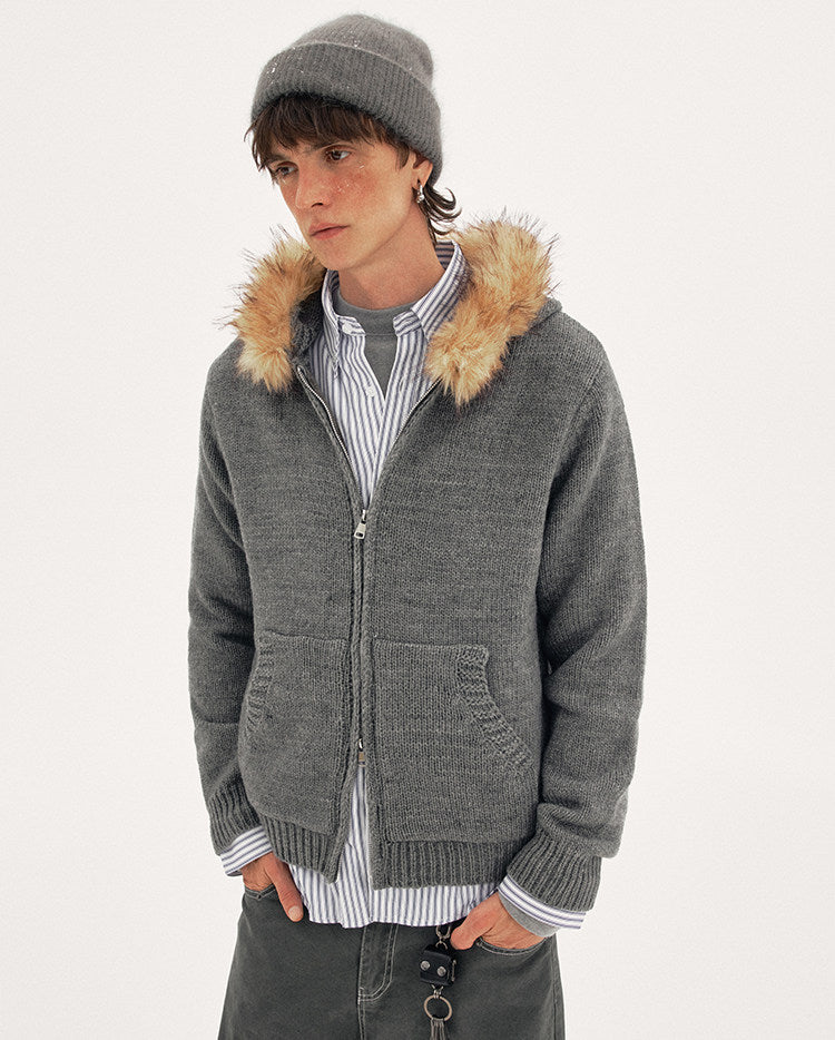 Hooded Knit Cardigan