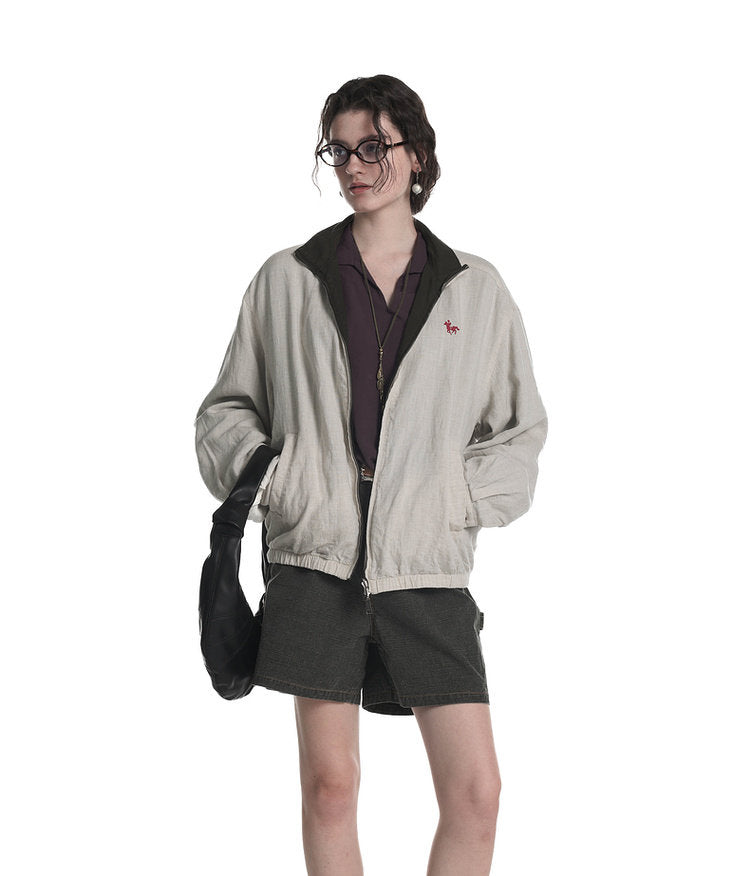 Reversible Lyocell Linen Blend Jacket