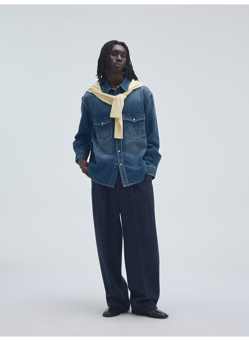 Classic Pocket Retro Denim Shirt