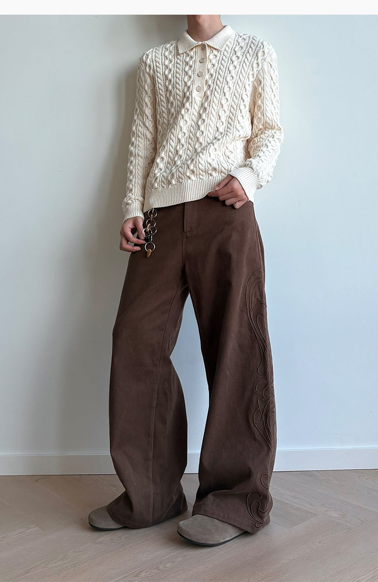 Canvas Straight Casual Pants